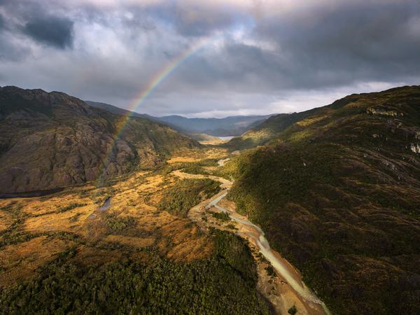 1 minute rainbow — Patagonian Fjords, Chile